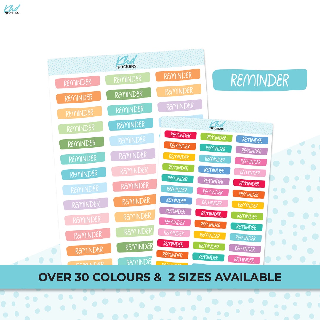 Reminder Banner Stickers, Planner Stickers, Two Sizes, Removable - Etsy
