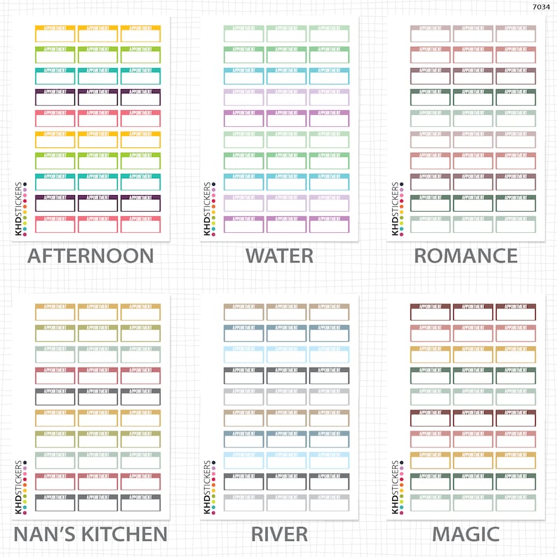 Appointment Stickers Planner Stickers Repositionable Matte Vinyl to suit all planners
