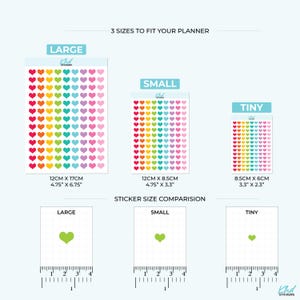 Tiny Heart Planner Stickers: Removable Matte Vinyl, 3 Sizes-KHDStickers-