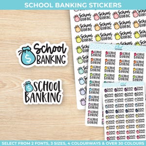 Banking Planer Aufkleber für die Schule, drei Größen, einschließlich winziger Sticker, wieder ablösbar