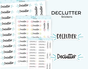 Declutter Planner Stickers, 3 Sizes, Removable