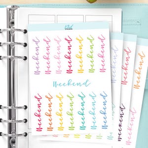 Weekend Stickers, Planner Stickers, Removable