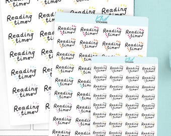 Reading Time Planner Stickers, 3 Sizes with Tiny, Small, and Large, Removable