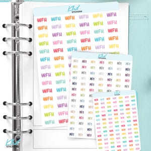 WFH-plannerstickers, keuze uit 3 lettertypen en 3 maten, scriptplannerstickers, verwijderbaar