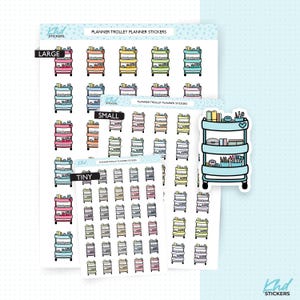 Planner Trolley Icons Stickers pour agenda, trois tailles, y compris minuscule, amovibles