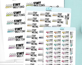 Staff Meeting Planner Stickers, 3 Sizes with Tiny, Small, and Large, Removable