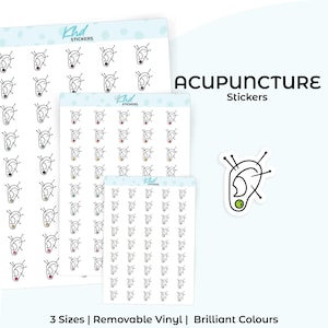 Ear Acupuncture Planner Stickers, 3 Sizes, Removable