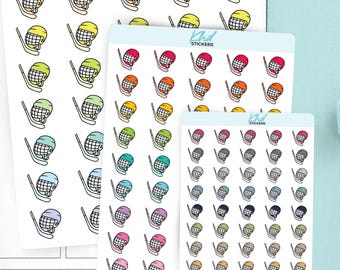 Hockey Planner Stickers, 3 Sizes with Tiny, Small, and Large, Removable