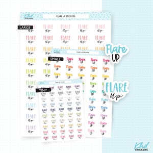 Stickers pour agenda Flare Up, amovibles en trois tailles