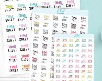 Time Sheet Planner Stickers, 3 Sizes with Tiny, Small, and Large, Removable