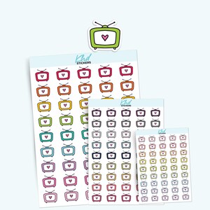 TV Icon Planner Stickers: Removable Matte Vinyl with Heart-KHDStickers-