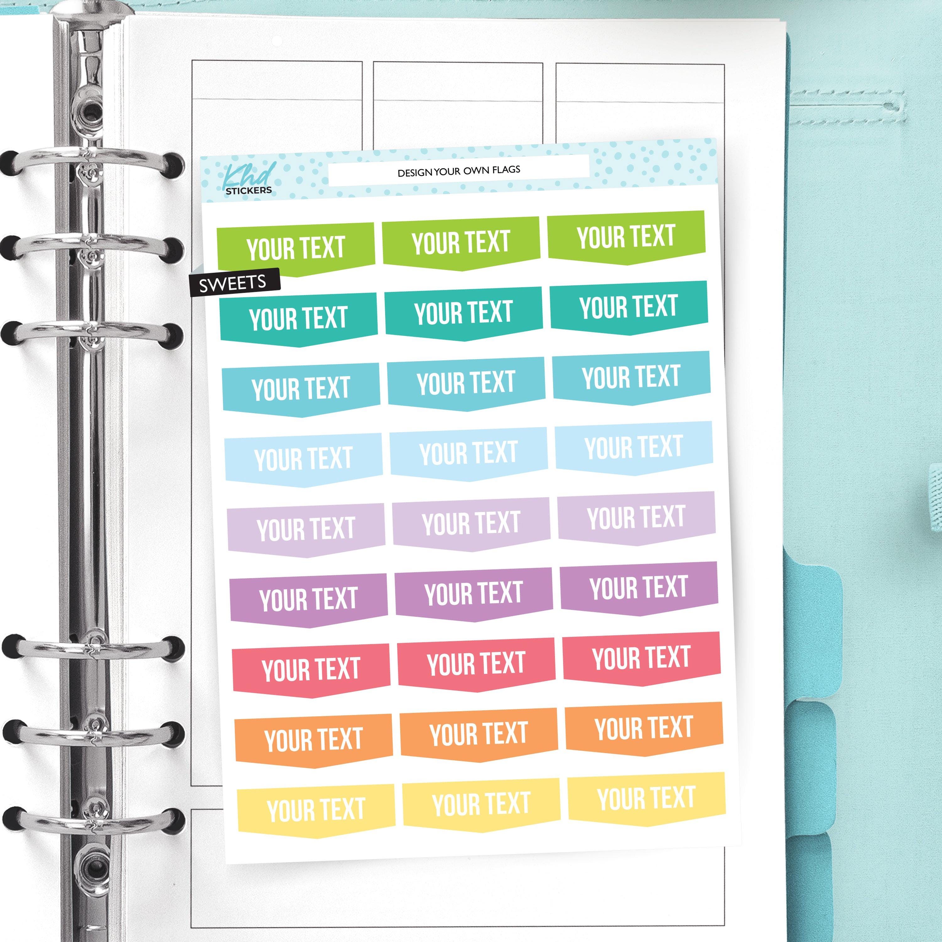 Tittle Header Sticker Design Your Own, Header Flag Stickers, Planner Stickers, Removable - Etsy