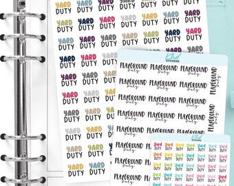 Yard Duty & Playground Duty Planner Stickers
