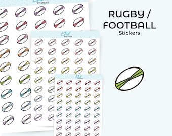 Rugby / Football Icons Planner Stickers, 3 Sizes, Removable