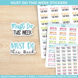 Stickers pour agenda Incontournable cette semaine, 3 tailles dont une minuscule, amovibles