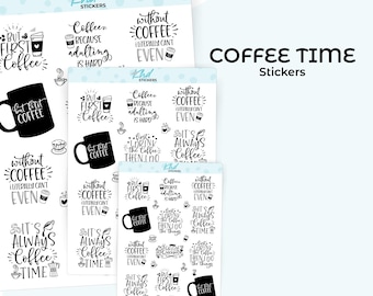 Coffee Time Planner Stickers , Removable , Suits All Planners
