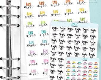 Bin Night & Trash Day Planner Stickers