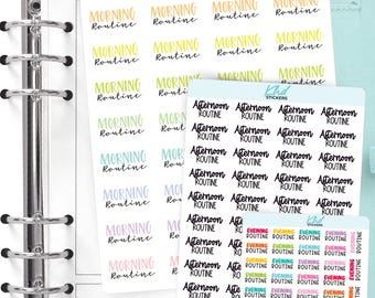Morning Routine, Afternoon Routine & Evening Routine Planner Stickers