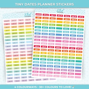 Kleine individuelle Datumsüberschriften-Sticker, Planner Sticker, wieder ablösbar