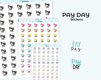 Pay Day Planner Stickers, 3 Sizes, Removable