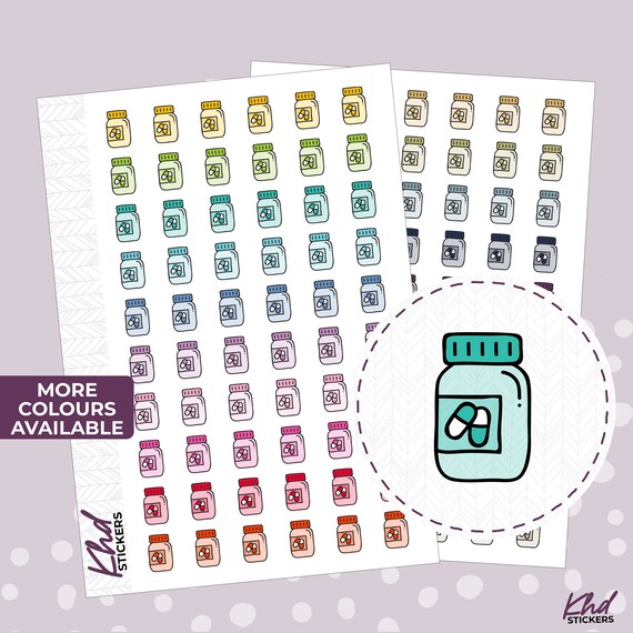 Medicine / Pill Jar Icon Stickers Planner Stickers Removable | Etsy