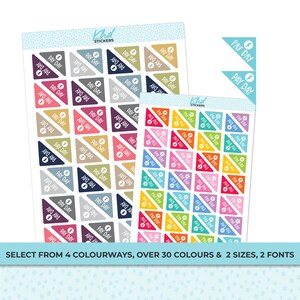 Pay Day Corner Stickers, Planner Stickers, Two Size and Font Options, Removable