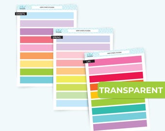 Transparent Planner Stickers: Clear Vinyl Strips, 80x10mm