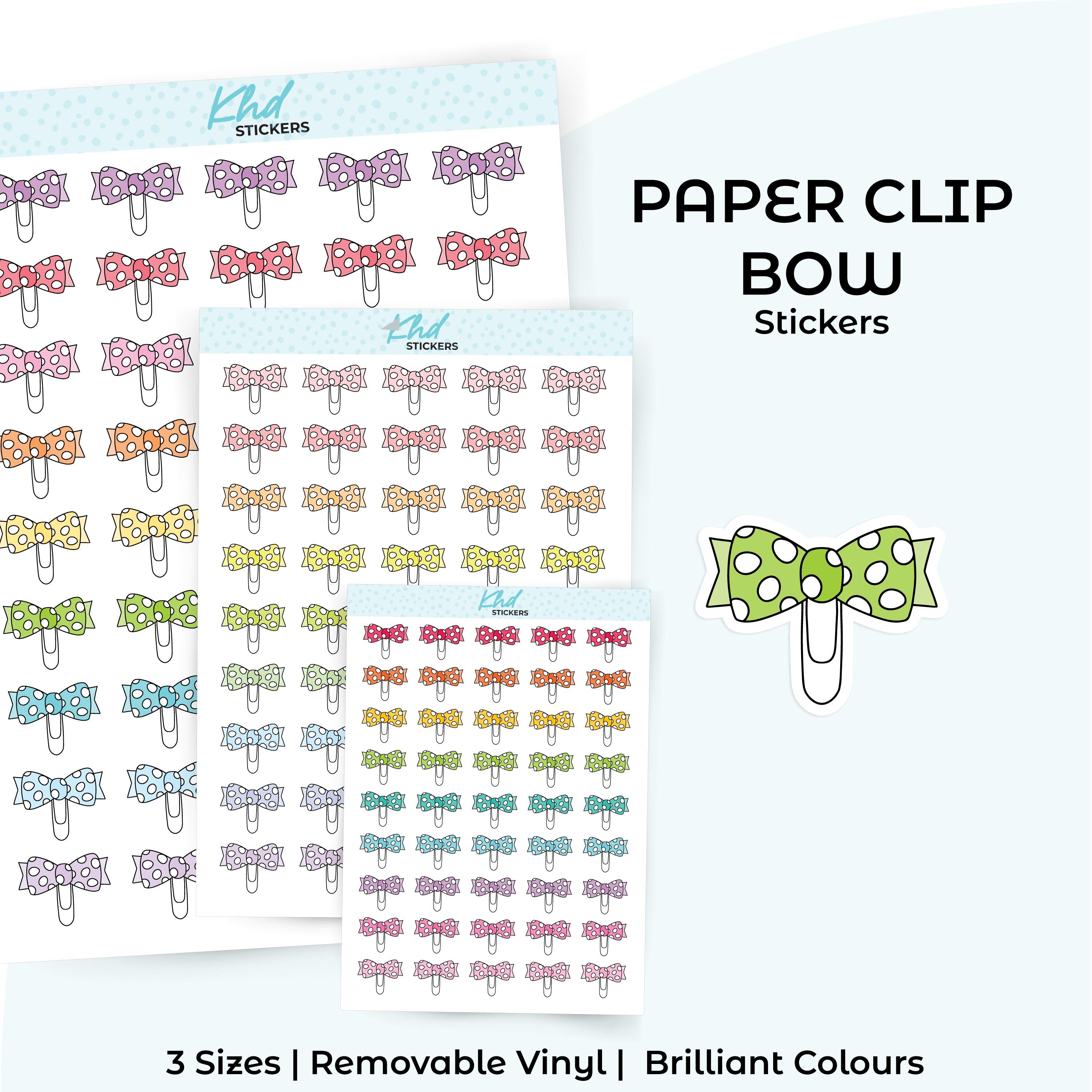 Paper Bow Sticker Bow Paper Clip Planner Stickers, Removable - Etsy