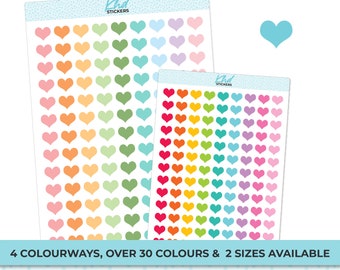 Heart Stickers, Tiny Hearts Stickers, Planner Stickers, Two Sizes, Removable