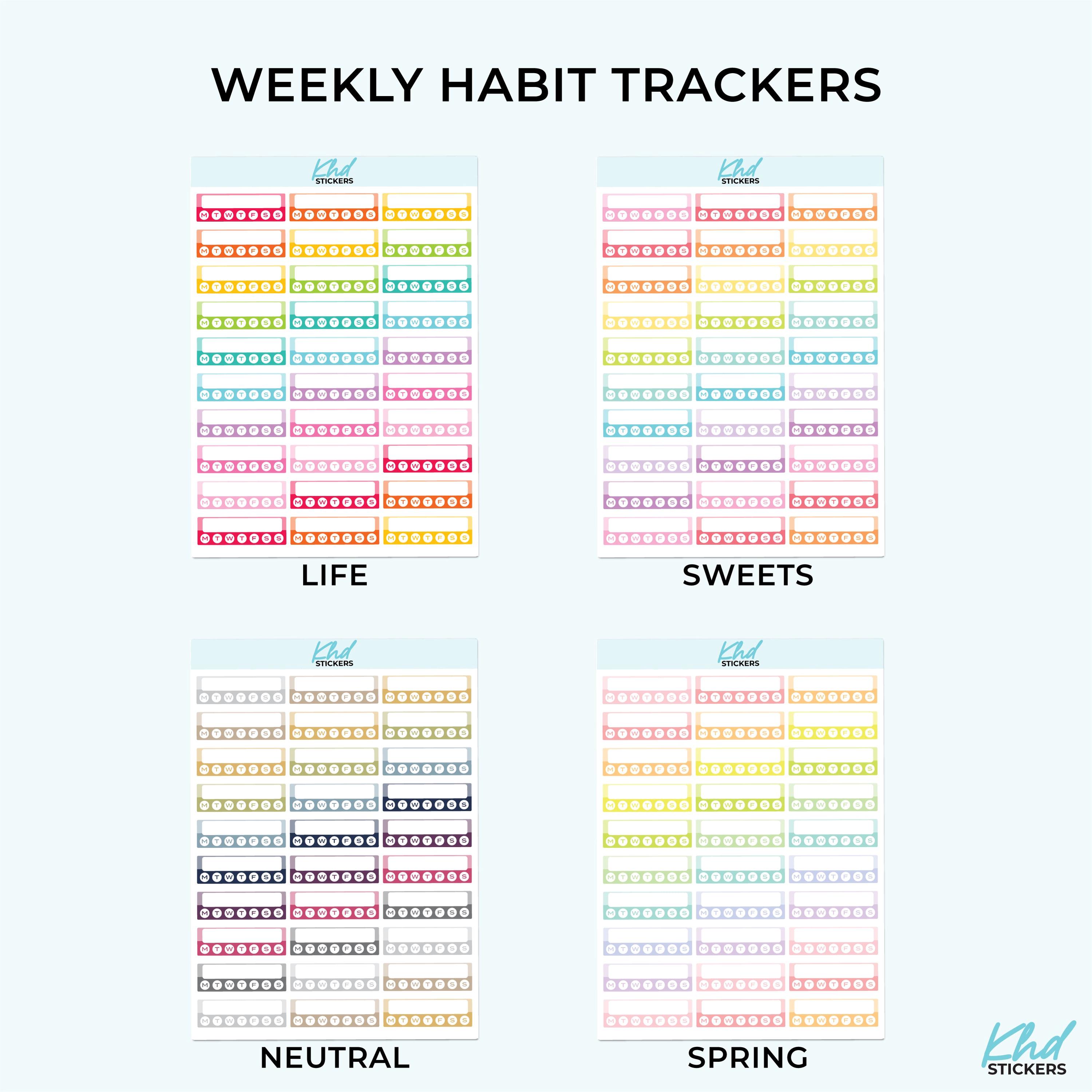 Weekly Habit Tracker Stickers, Planner Stickers - Etsy Australia
