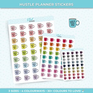 Hustle Planner Sticker, drei Größen, einschließlich winziger, wieder ablösbarer