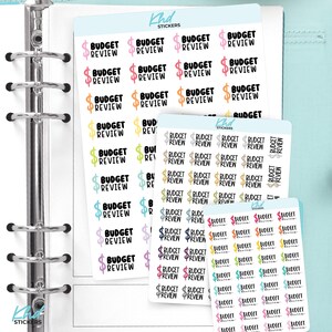 Budget Review Planner Stickers, 3 Sizes with Tiny, Small, and Large, Removable