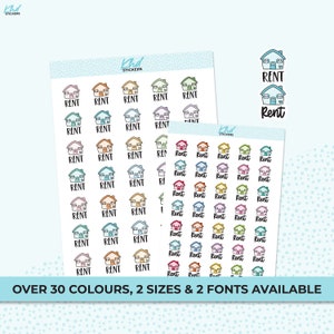 Rent Planner Stickers, Removable