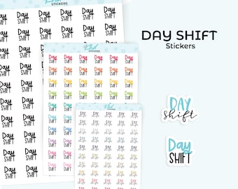 Day Shift Planner Stickers, 3 Sizes, Removable