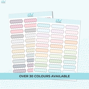 Scallop Quarter Box Appointment Stickers, Planner Stickers, Removable Vinyl