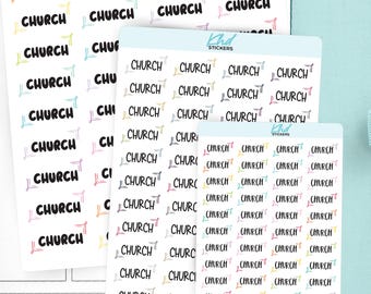 Kirche Planner Aufkleber, 3 Größen mit Winzig, klein und groß, abnehmbar