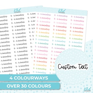 Design Your Own Script Planner Stickers, Custom Planner Stickers, Removable, Custom Word Stickers