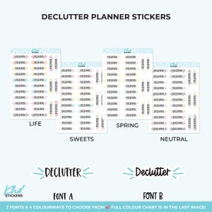 Declutter Planner Stickers, Three Sizes Including Tiny, Removable - Etsy