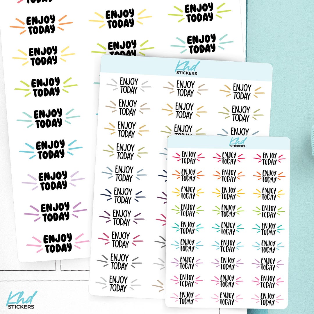 Enjoy Today Planner Stickers, 3 Sizes With Tiny, Small, and Large ...