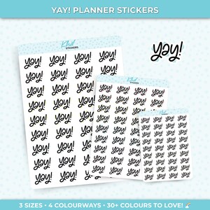 Oui ! Stickers pour agenda, inscription manuscrite, trois tailles, y compris minuscule, amovibles