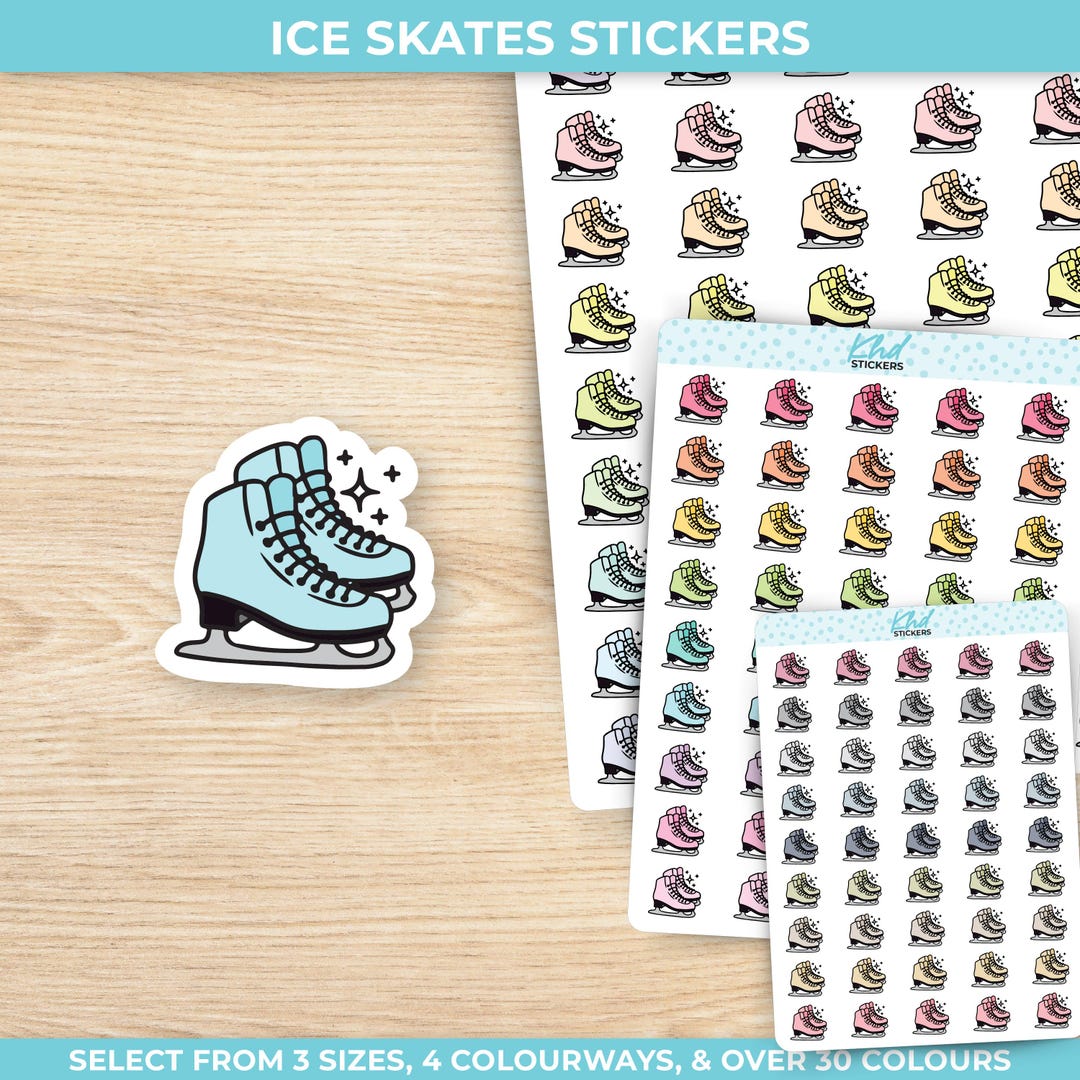 Ice Skates Planner Stickers, Three Sizes Including Tiny, Removable - Etsy