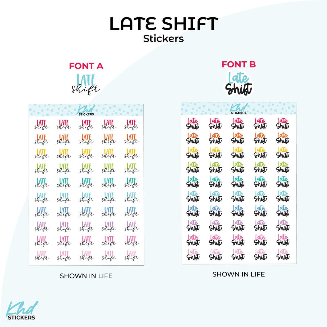 Late Shift Planner Stickers, Three Sizes Including Tiny, Removable - Etsy