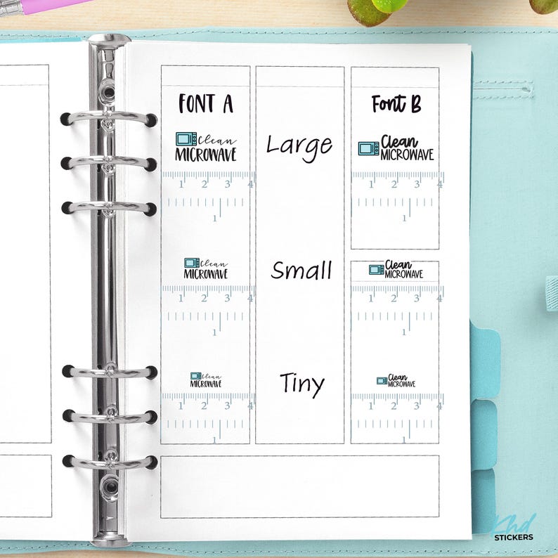 Clean Microwave Planner Stickers, Three Sizes Including Tiny, Removable
