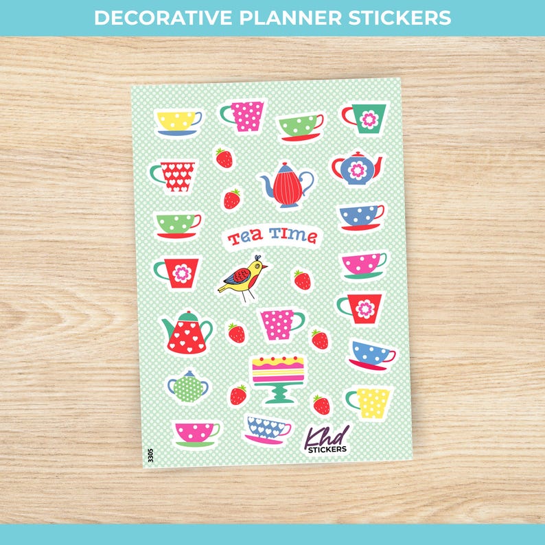 Tea Time Stickers, Planner Stickers, Removable - Etsy