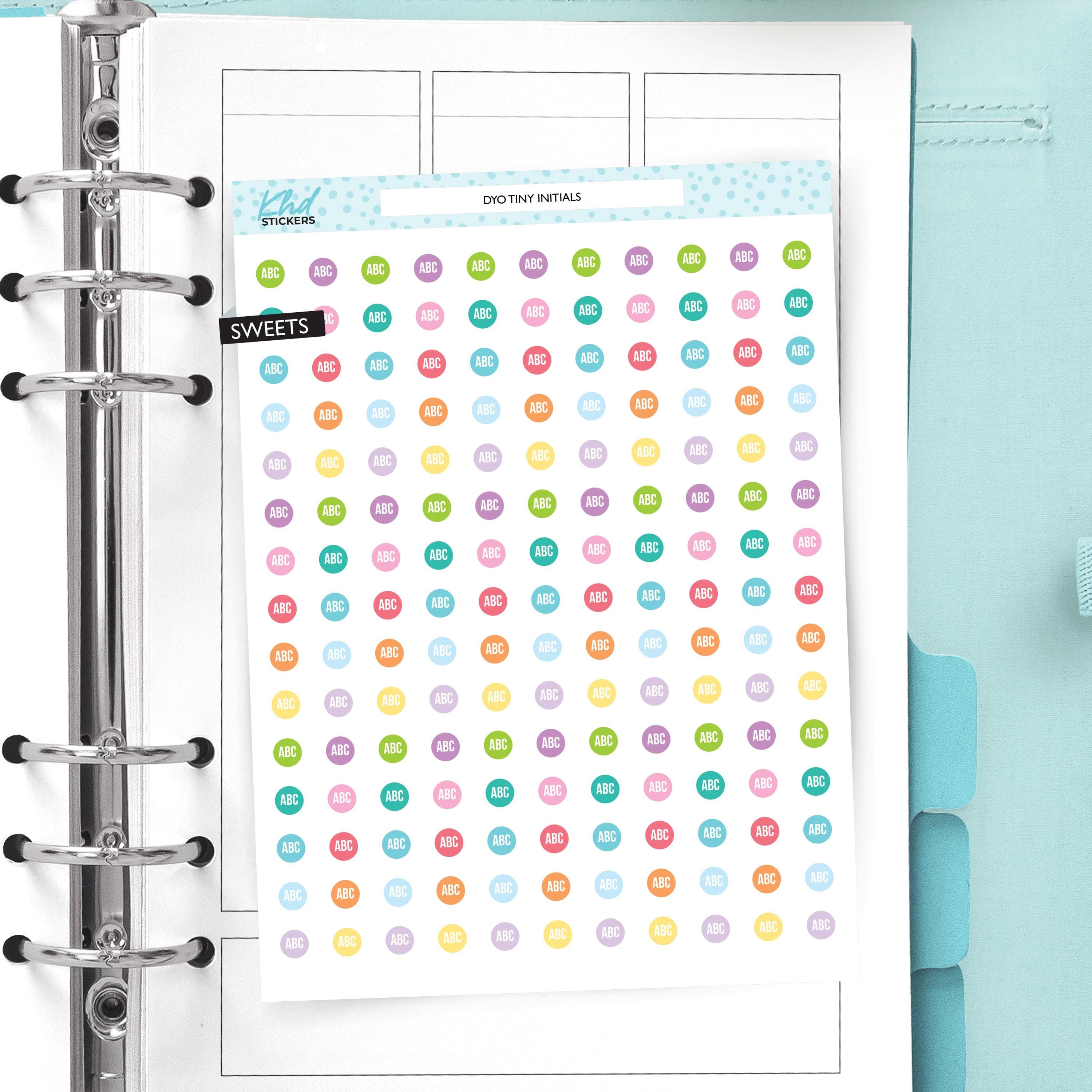 Initial Sticker Pack Design Your Own, Tiny Initial Stickers, Removable, Personalised Custom ...