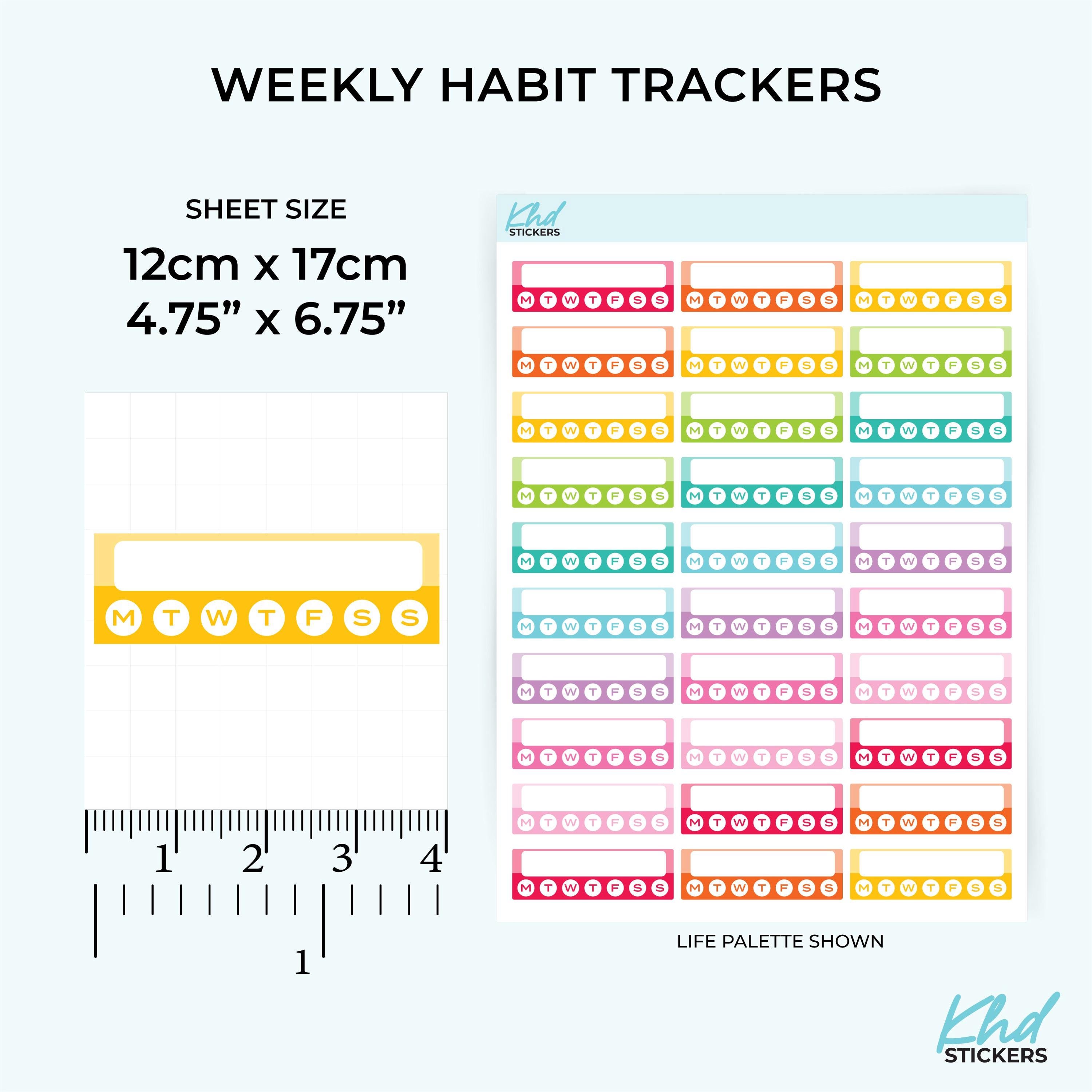 Weekly Habit Tracker Stickers, Planner Stickers - Etsy Australia