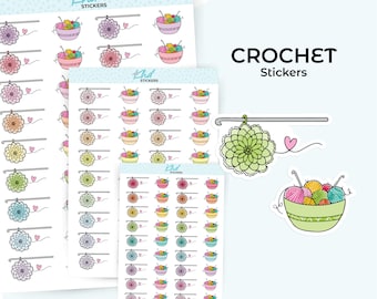 Crochet Planner Stickers, Removable