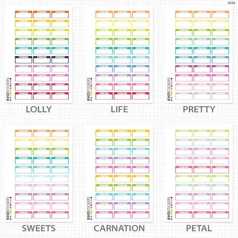 Appointment Stickers Planner Stickers Repositionable Matte Vinyl to suit all planners
