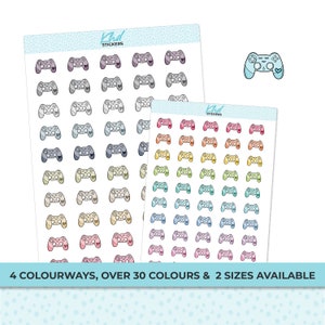 Gamer Icon Stickers, Planner Stickers, Removable