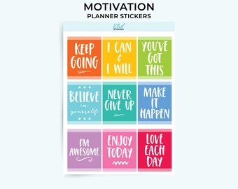 Motivation Stickers, Planner Stickers, Removable